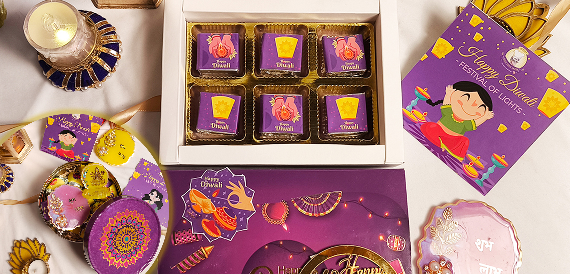 Assorted Handmade Chocolates – Diwali Special Chocolates Hamper box - Pack of 6