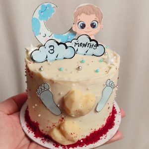 Baby Milestone Mini Tall Cake – 3 Months Celebration