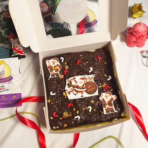 Christmas Themed Brownie with Edible Print