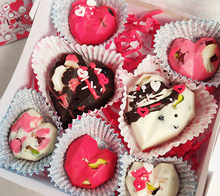Valentine’s Special Heart Chocolates – Handcrafted with Love
