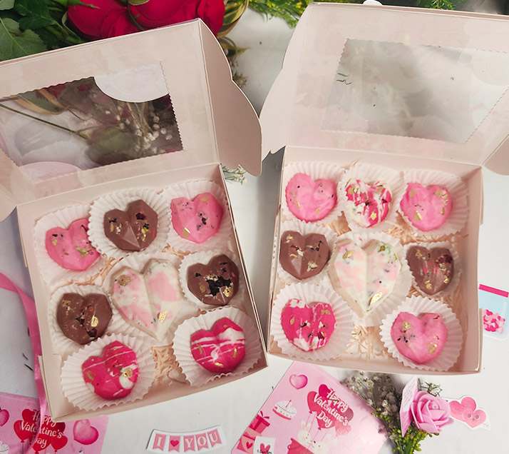 Valentine’s Special Heart Chocolates – Handcrafted with Love
