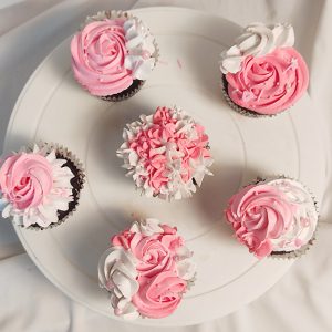 Birthday Special Pink White Cupcakes